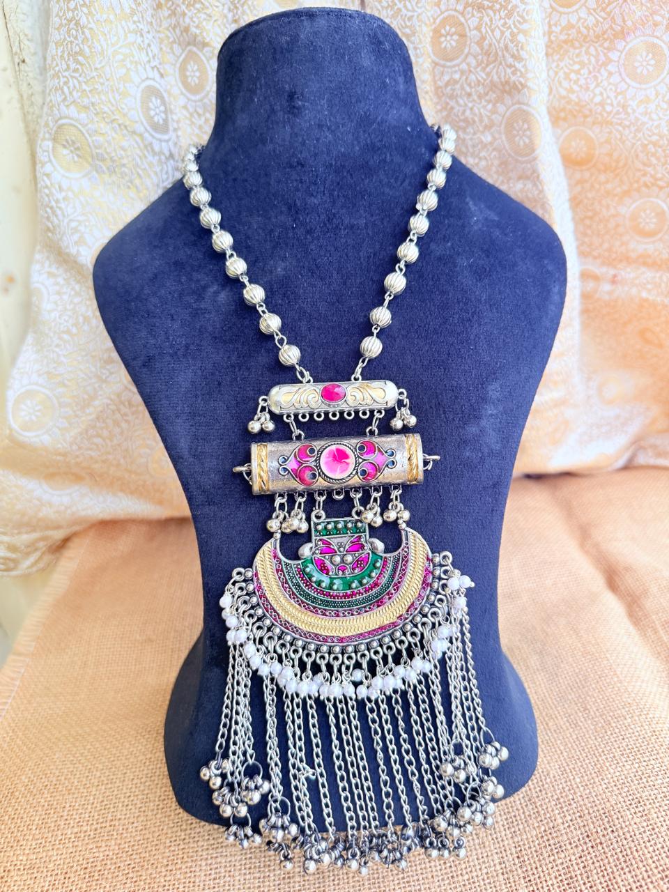 Ethnic Gujarati Kutchi Mirror & Beaded Tribal Choker Set