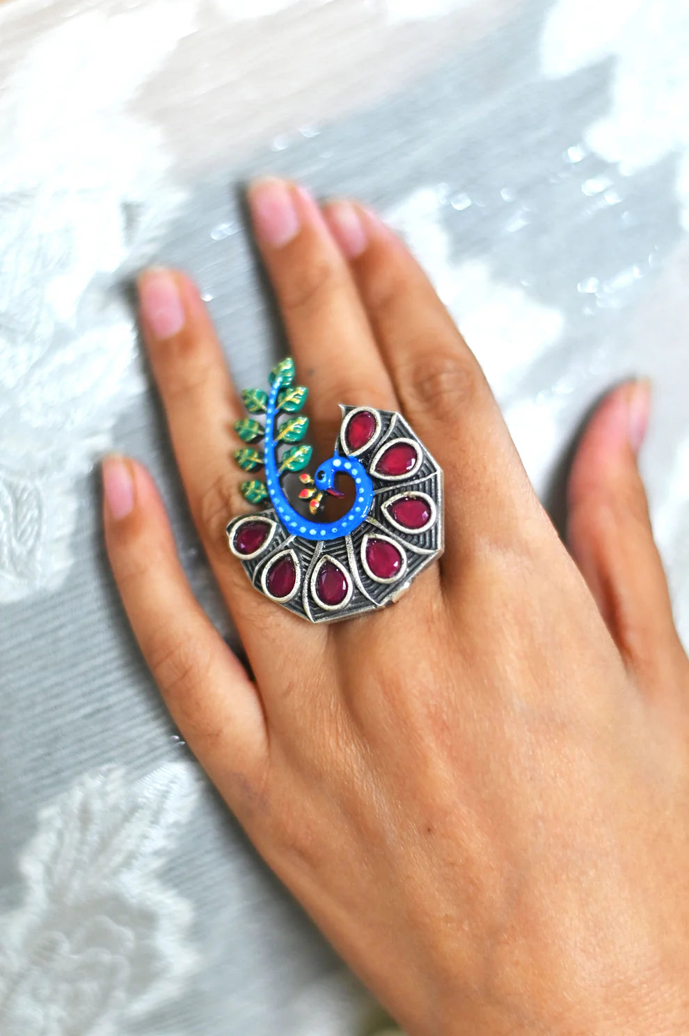 Peacock Grace Ring