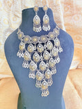 Elegant Blue Meenakari Kundan Floral Choker Necklace Set