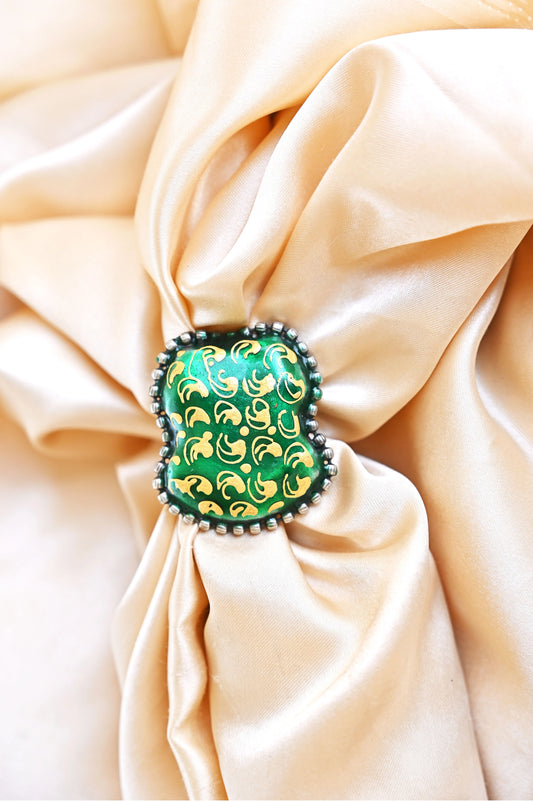 Green Emerald Art Ring