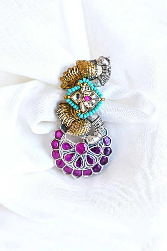 Peacock Kundan Ring