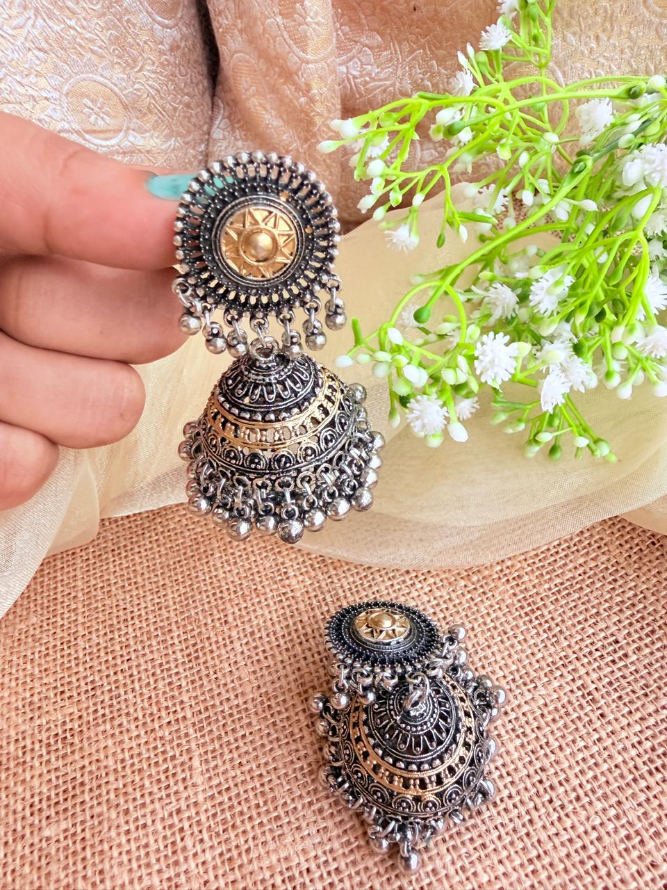 Navratri Special Mirror & Shell Embellished Tribal Choker Set