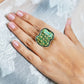 Green Emerald Art Ring