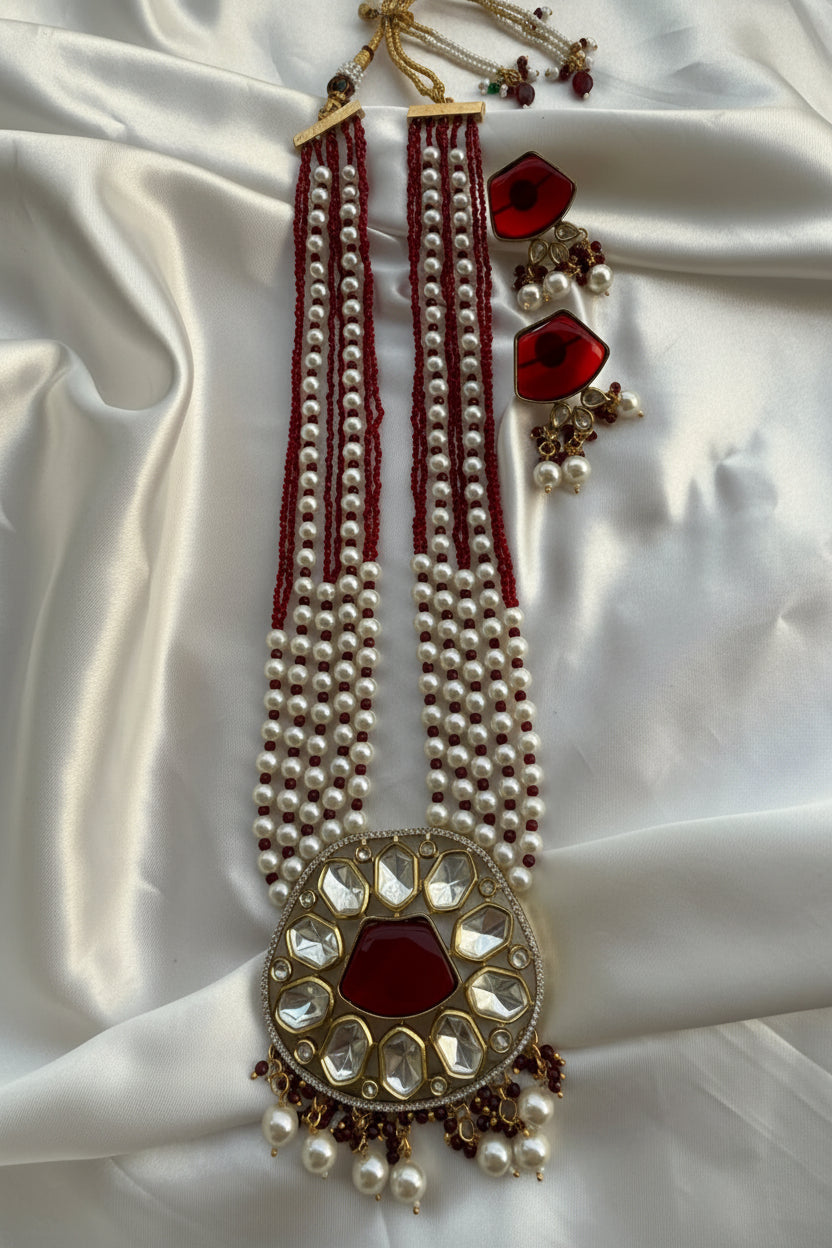 Kundan & Pearl Multi-Strand Haar Set