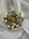 Abstract Smoky Stone Pearl Statement Brooch