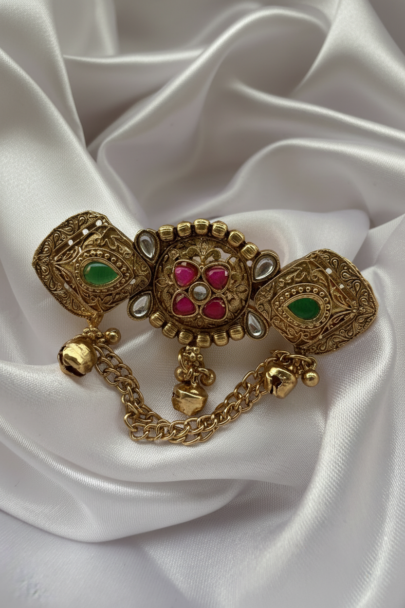 Antique Peacock Saree Brooch