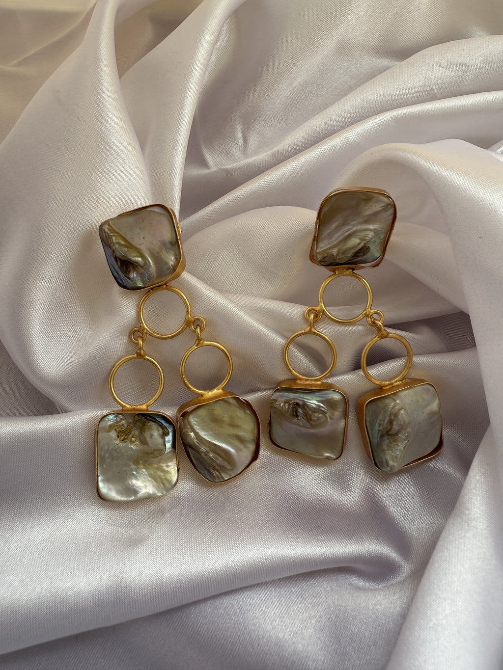 Smoky Stone Cascade Statement Earrings